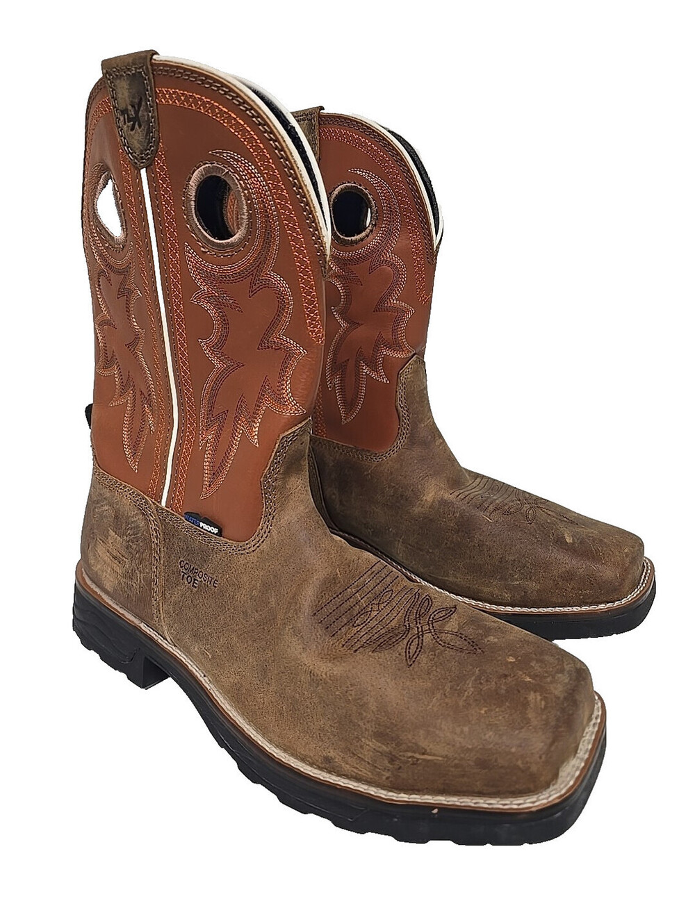 Tony Lama Men's 3R Fireball Waterproof Work Boot Composite Toe Brown Size 11EE